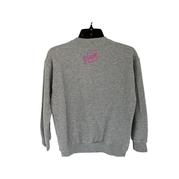 Benetton Glam Rock Sweatshirt Cotton Gray Crewneck Size Small - Picture 1 of 8